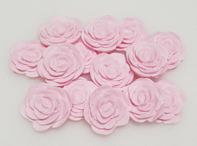 14 Edible Baby Pink Roses Sugar Flowers Cupcake Toppers Cake Decorations โ photo 1