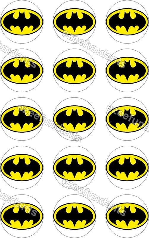 8" Batman Inspired Logo Cake Topper / 15x Edible Wafer/ Icing Cupcake Toppers — photo 1
