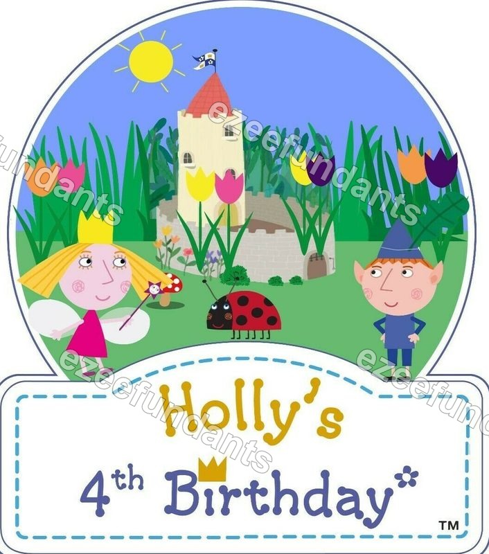 Personalised Up to 8" Ben & Holly Edible Cake Toppers / 15x 2" Cupcake Toppers — photo 1