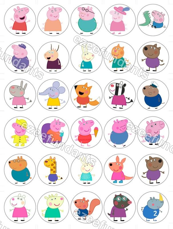 30x Peppa Pig Inspired Edible Icing/Wafer Cupcake Toppers Birthday Decorations — photo 1