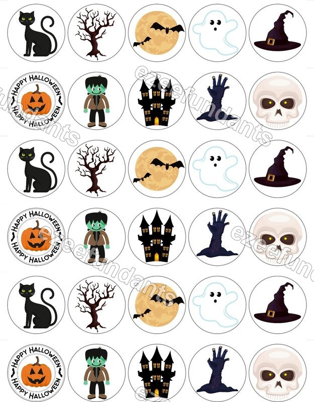 30x Halloween Edible Wafer/Icing Cupcake Toppers Mix๐ โ photo 1