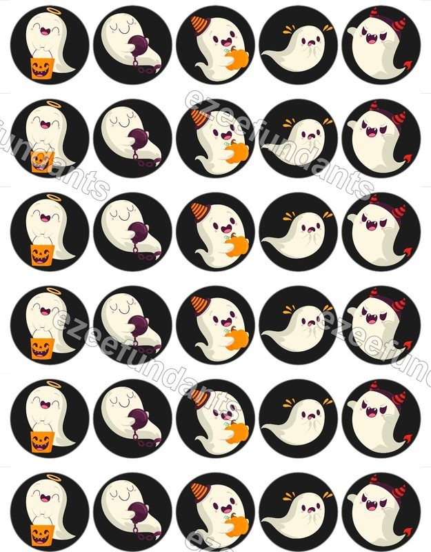 30x Halloween Cute Ghosts Edible Wafer/Icing Cupcake Toppers 🎃 — photo 1
