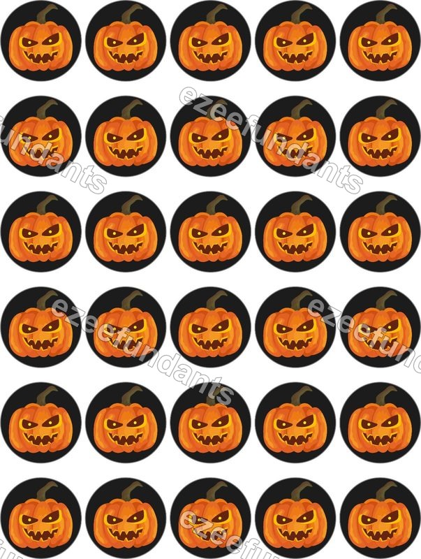 30x Halloween Pumpkin Edible Wafer/Icing Cupcake Toppers🎃 — photo 1