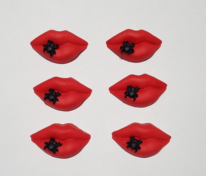 6x Large Halloween Red Lips Cupcake Toppers Cake Decorations 🎃 — photo 1