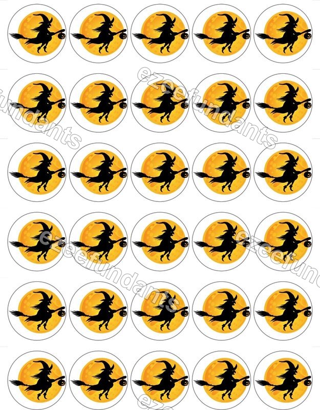 30x Halloween Witch Edible Wafer/Icing Cupcake Toppers 🎃 — photo 1