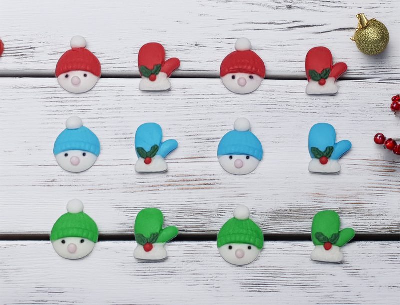 12x Edible Christmas Snowman Fondant Cupcake Toppers🎄 — photo 1