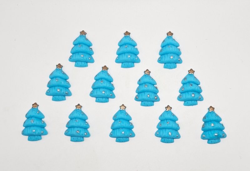 12x Christmas Tree Sugar Icing Edible Cupcake Toppers Cake Decorations🎄 — photo 1