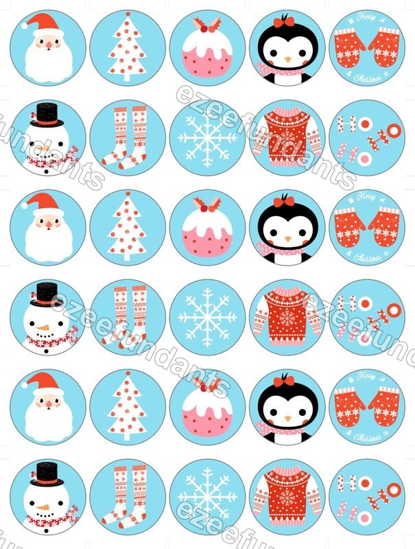 30x Christmas Edible Wafer/Icing Cupcake Toppers Cake Decorations 🎄 — photo 1