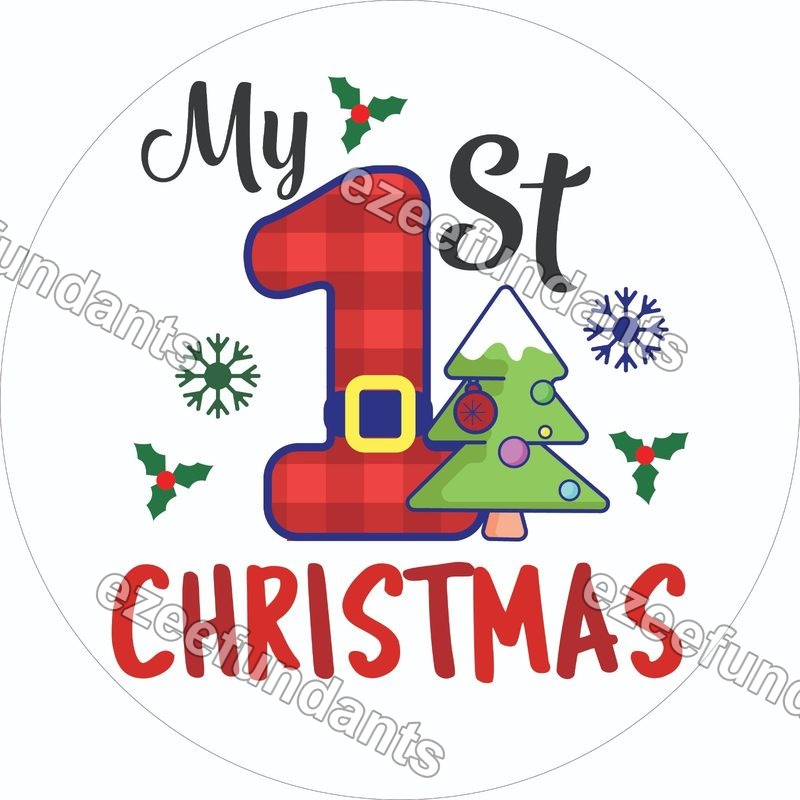 First Christmas Cake Topper Edible Icing Wafer Decorations 🎄 — photo 1