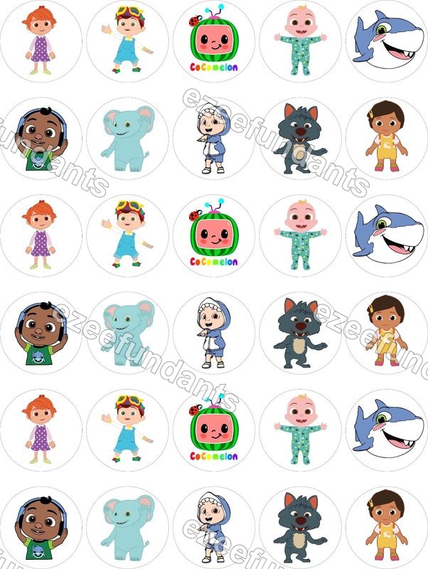 30x Cocomelon Edible Cake Cupcake Toppers – Wafer/ Icing Birthday Decorations — photo 1