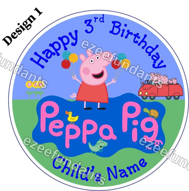 Personalised Up to 8" Peppa Pig Edible Cake Topper — photo 1